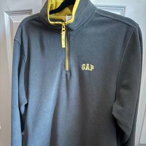 Gap grey and yellow quarter zip